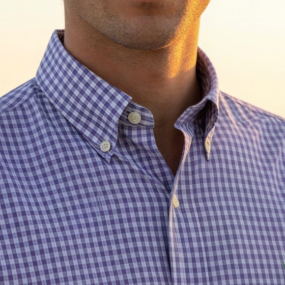 Polo Ralph Lauren Long Sleeve Dress Shirt Purple White Gingham Check Stretch S - Picture 3 of 8